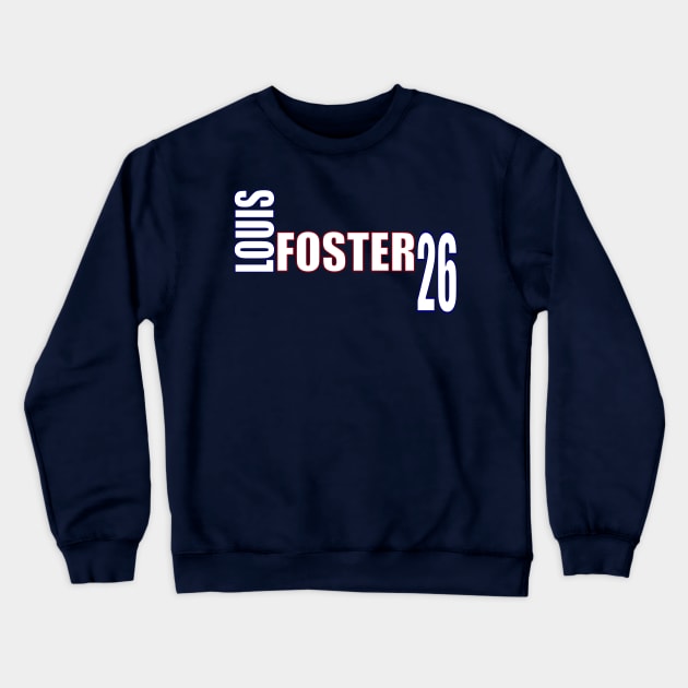 Louis Foster '23 white text Crewneck Sweatshirt by SteamboatJoe